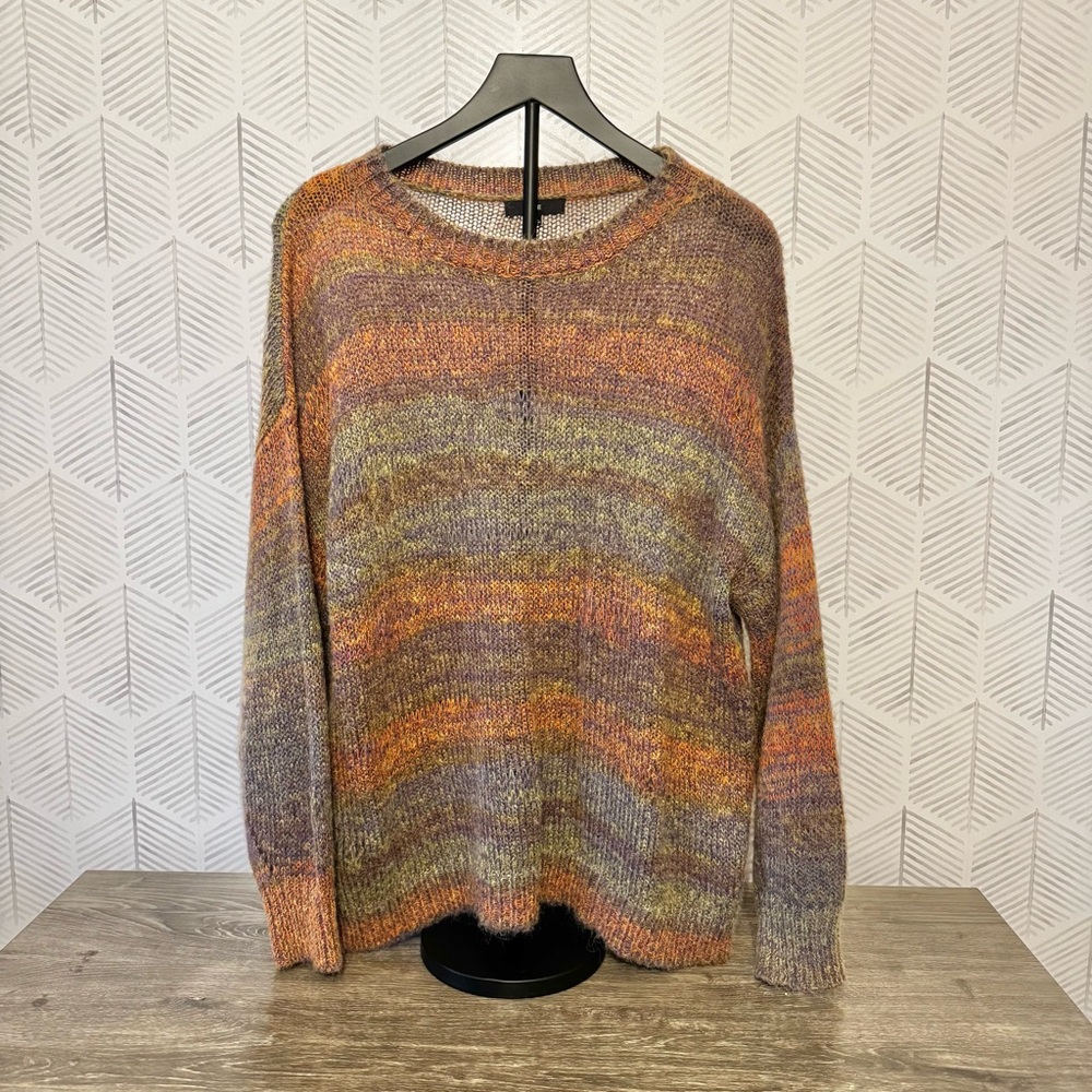 Fate Women’s Purple, Blue, Orange, and Green Striped Sweater - size M/L